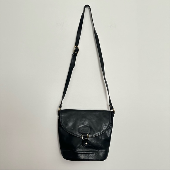Oroton black leather crossbody bag - Picture 1 of 14